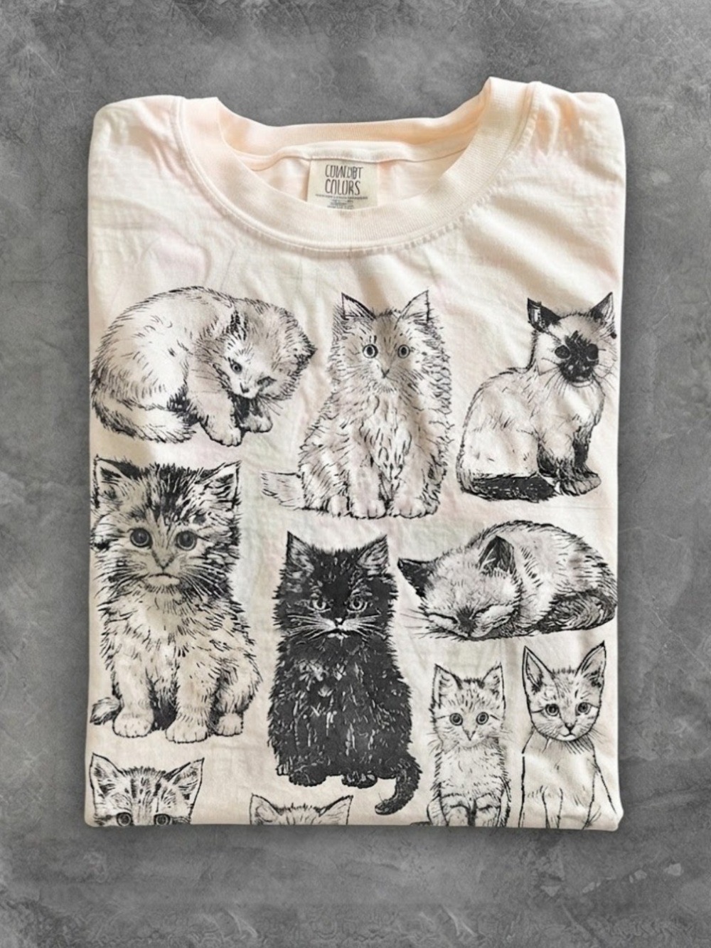Cute Kittens Cats Sketch Graphic Comfort Colors T-Shirt